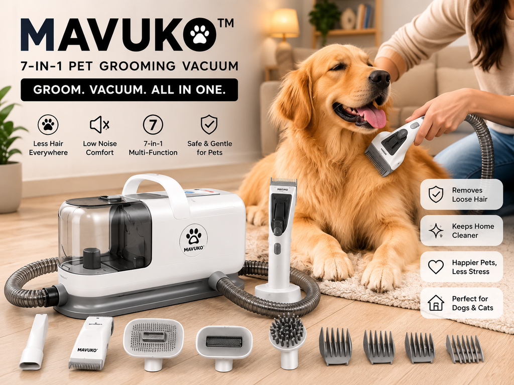 MAVUKO™ 7-in-1 Pet Grooming Vacuum