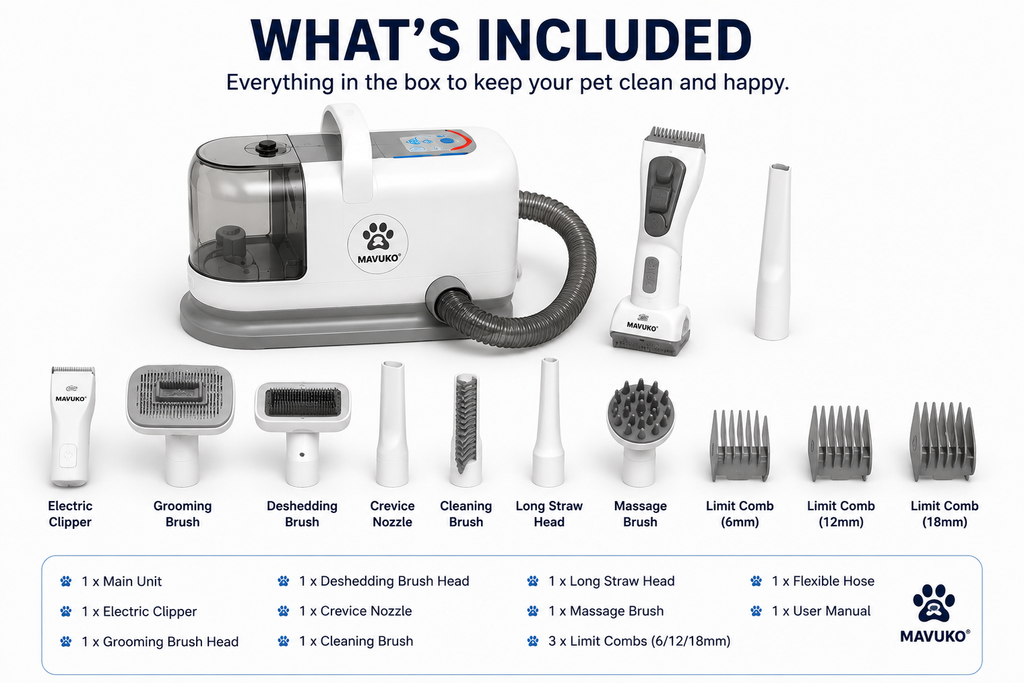 MAVUKO™ 7-in-1 Pet Grooming Vacuum